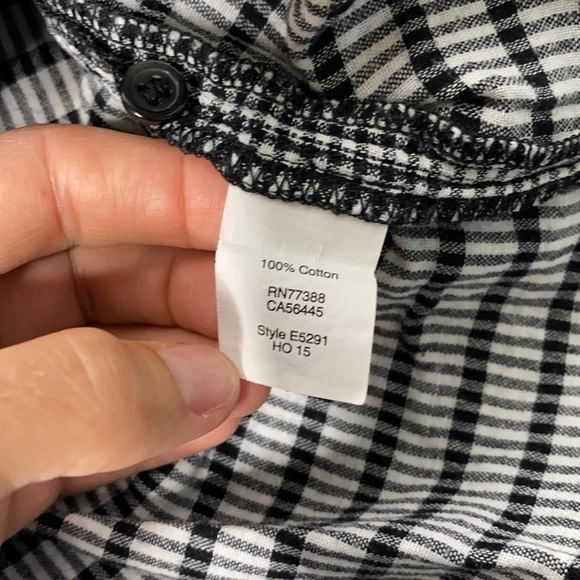 Madewell Gringham Long Sleeve Boyfriend Button Up XXS Black White - Picture 7 of 9